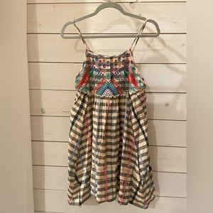 Urban Outfitters Embroidered Mini Apron Dress